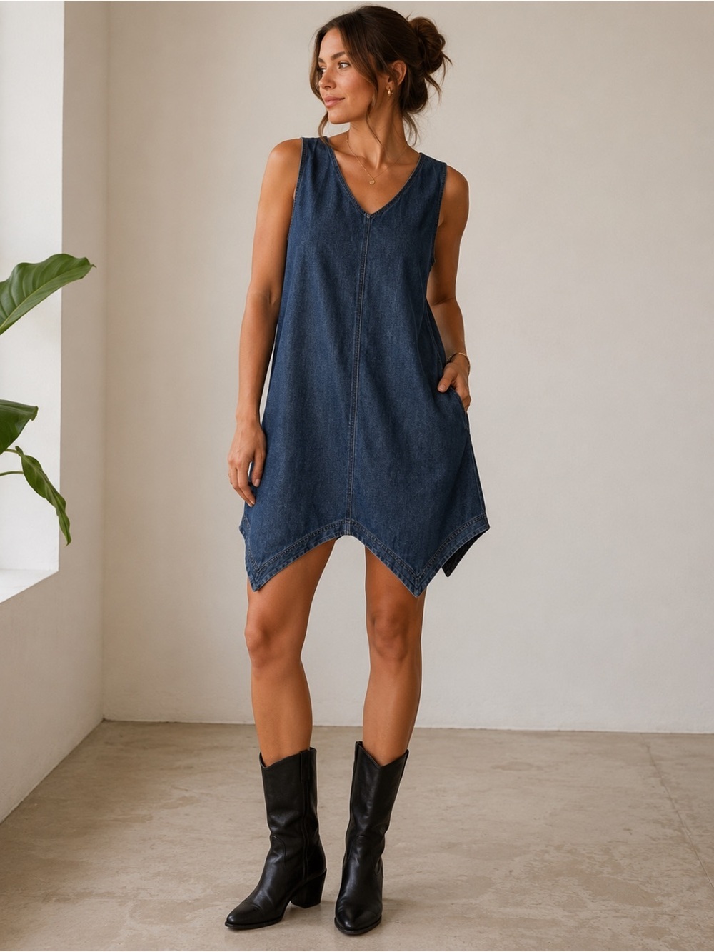 East 5th Blue Sleeveless Denim Dress Size S Cottagecore Y2K 90s Minimalist